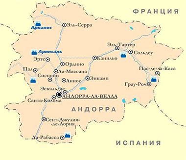 географическая карта Андорры
