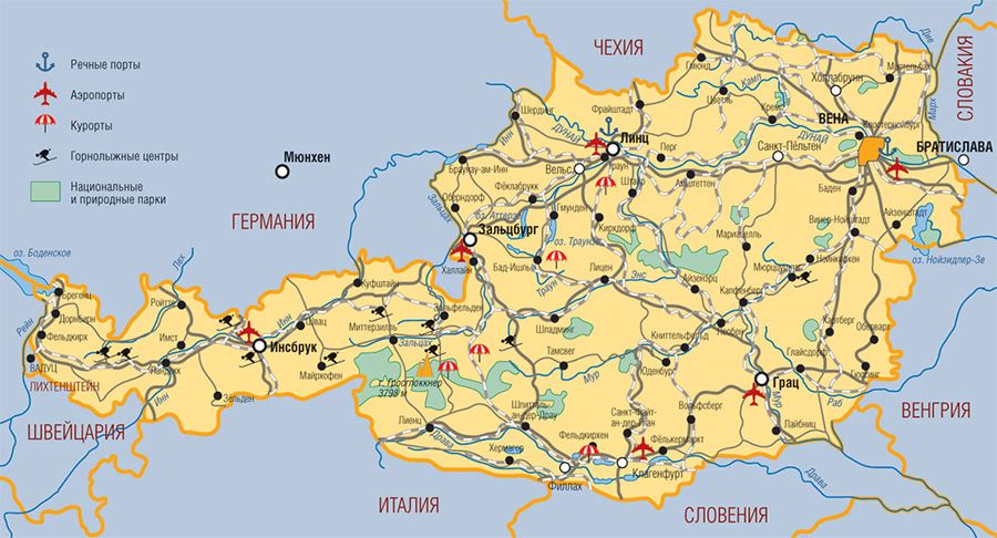 Карта Австрии
