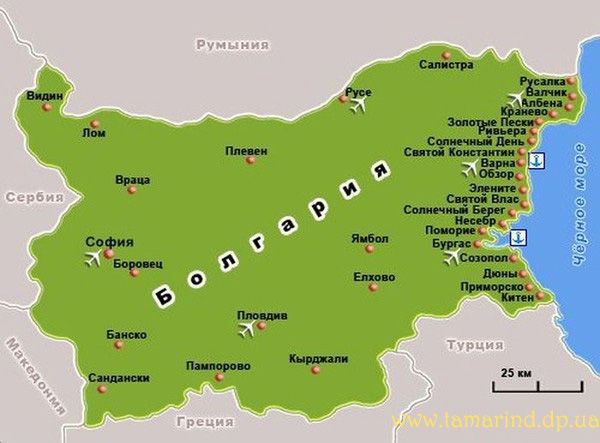 Карта Болгарии
