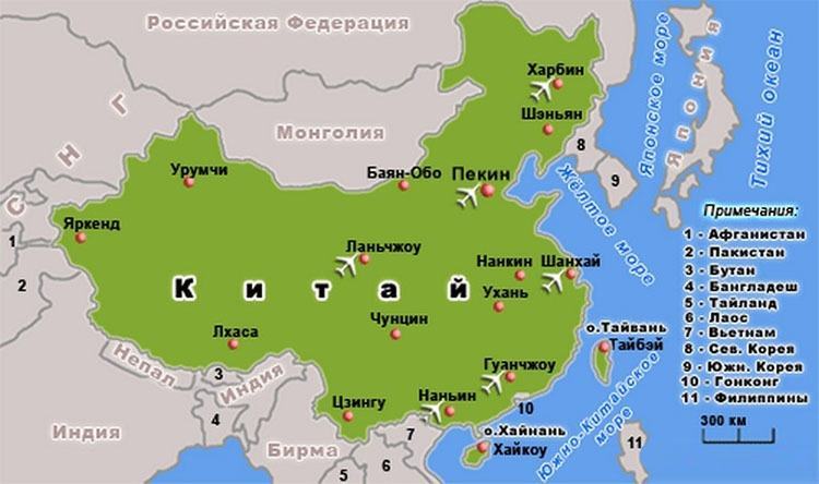 Карта Китая