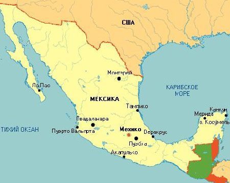 Карта Мексики